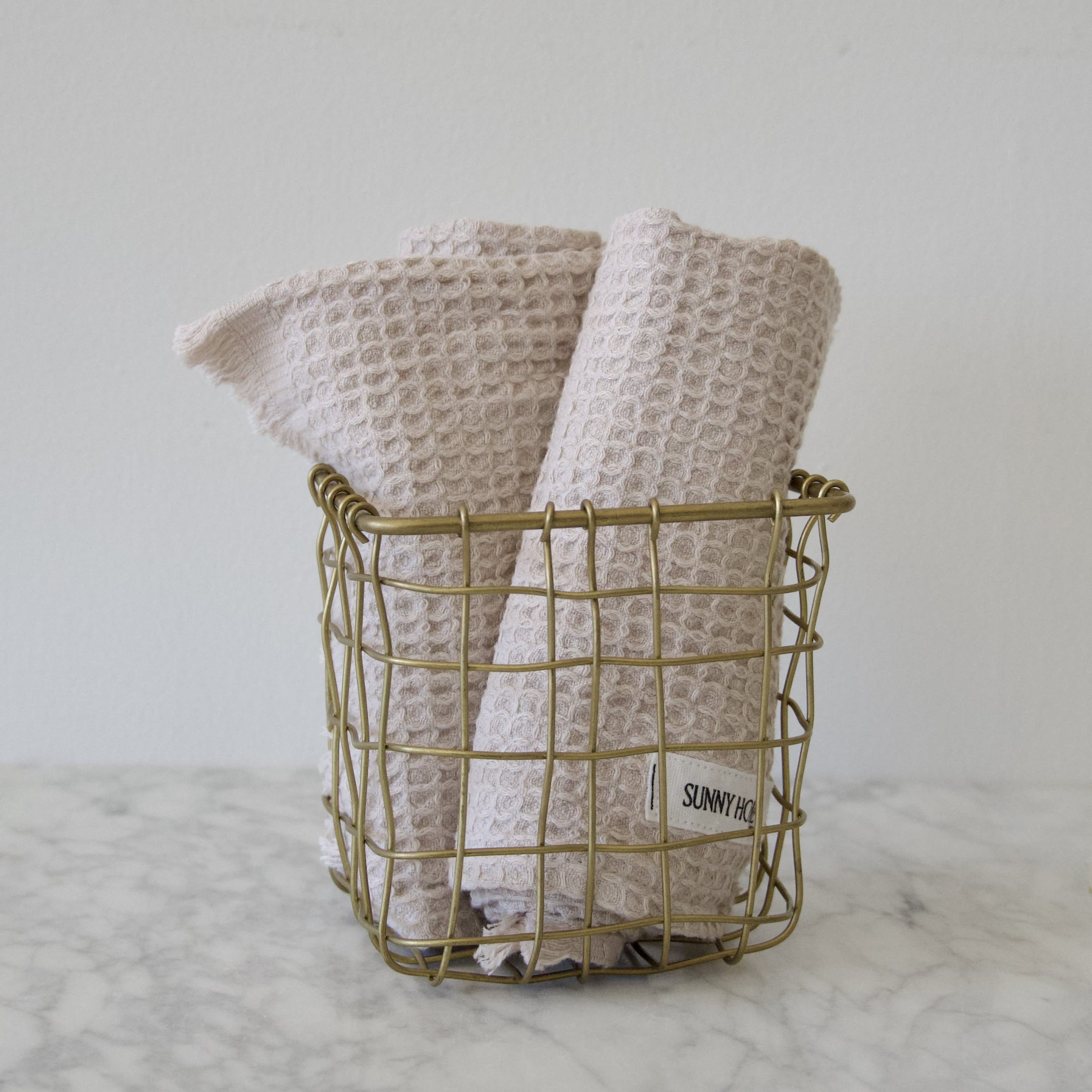 Brass Wire Square Basket