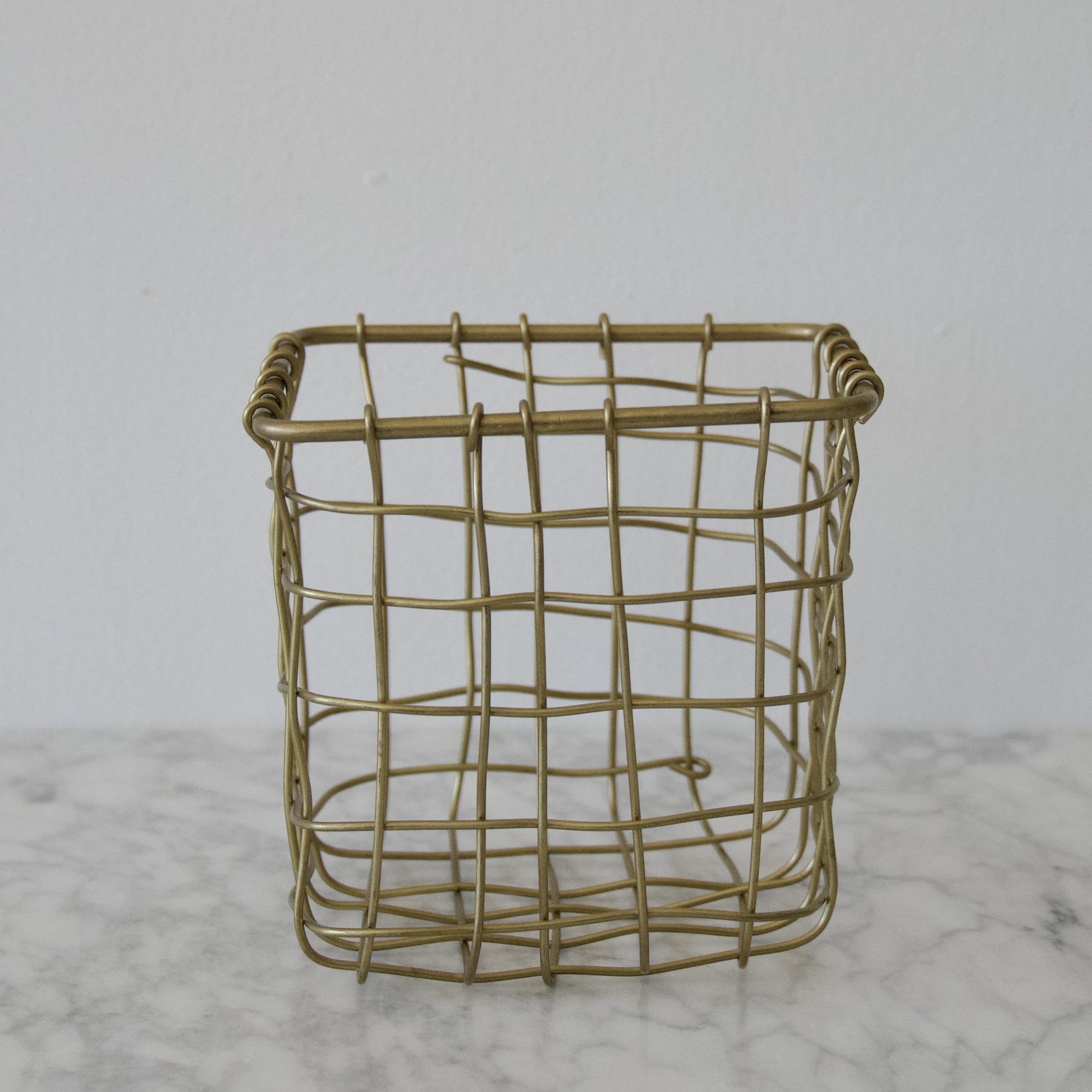 Brass Wire Square Basket