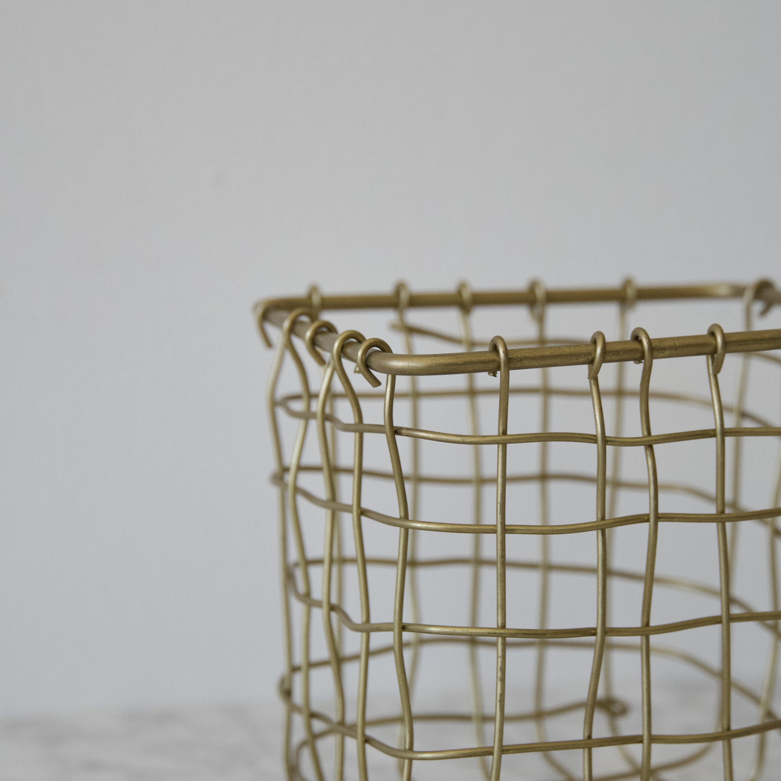 Brass Wire Square Basket