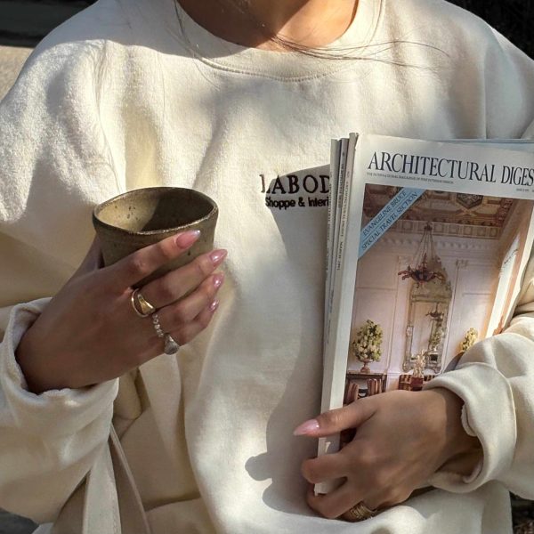 Labode Embroidered Butter Crewneck