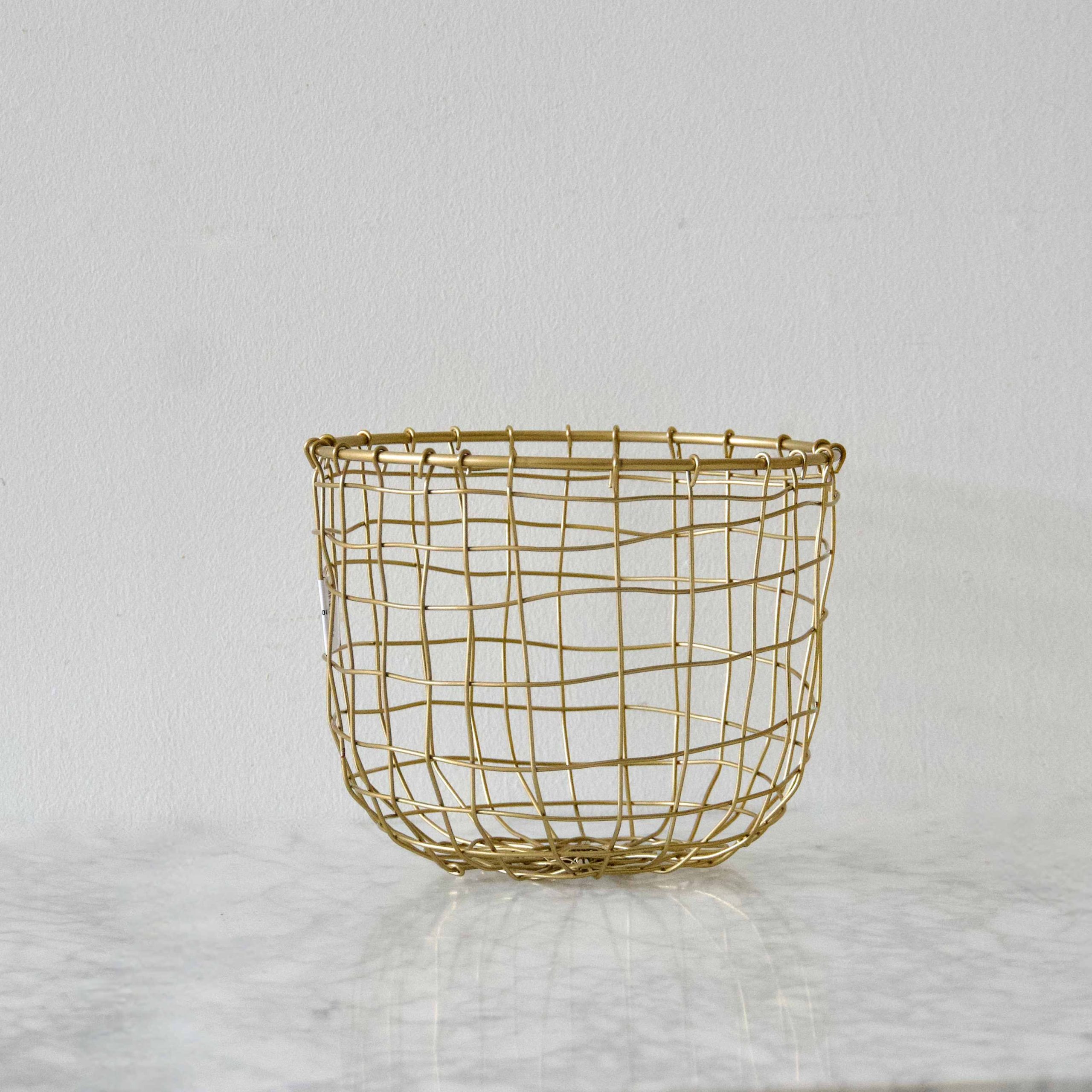 Mini Brass Round Wire Basket