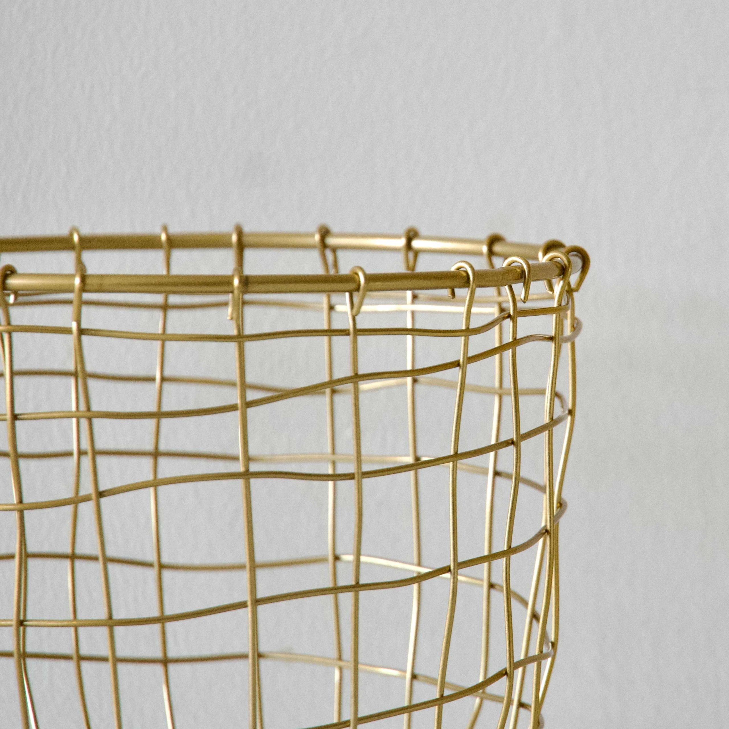 Mini Brass Round Wire Basket
