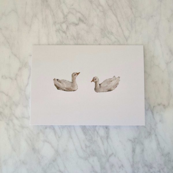 "Gilded Cards" - Pair of Ducks Print