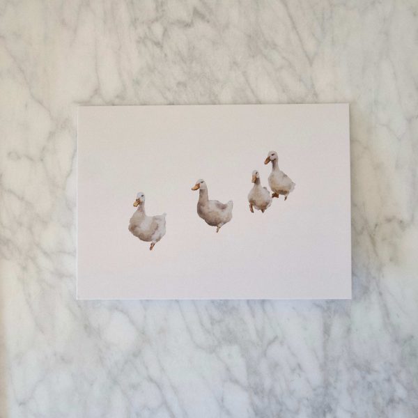 "Gilded Cards" - Family of Ducks Print