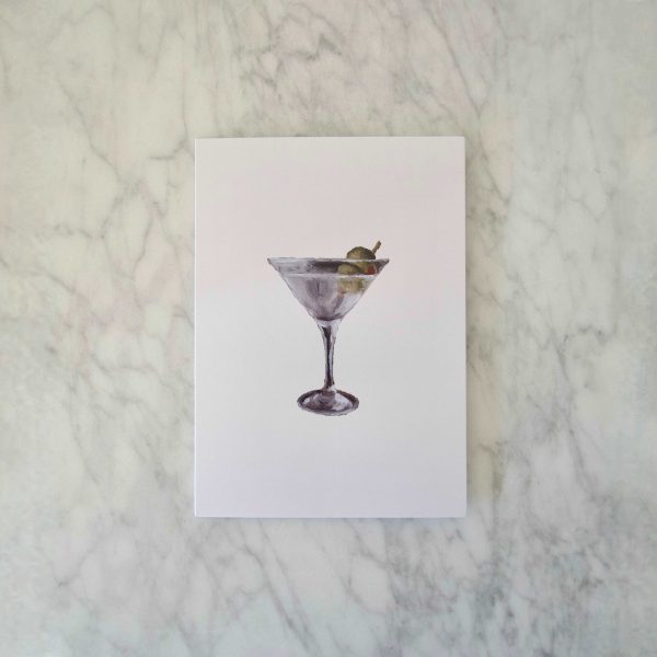"Gilded Cards" - Martini Print