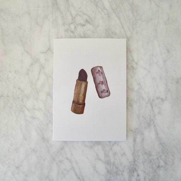 "Gilded Cards" - Lipstick Print