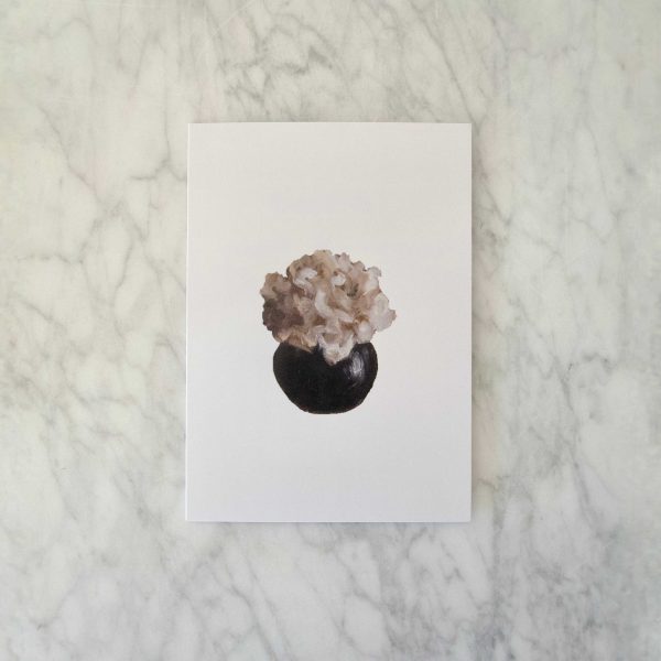 "Gilded Cards" - White Florals Print