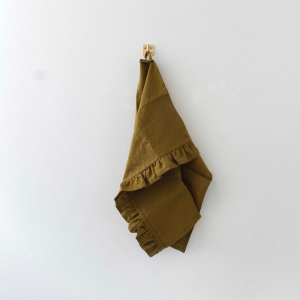 Ruffle Linen Tea Towel - Pickle