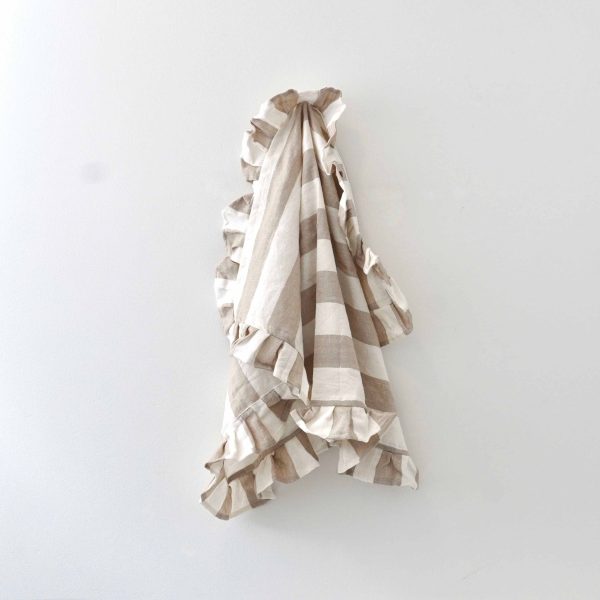 Yvonne Thick Stripe Ruffle Tea Towel