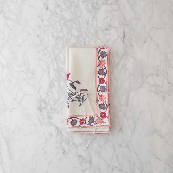 Caroline Floral Block Print Napkin - Set of 2