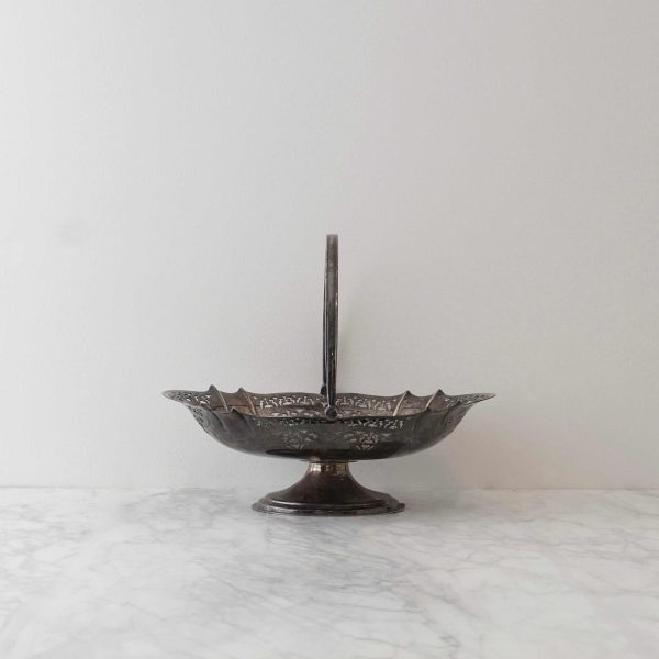 Faith Vintage Silver Basket w/ Handle