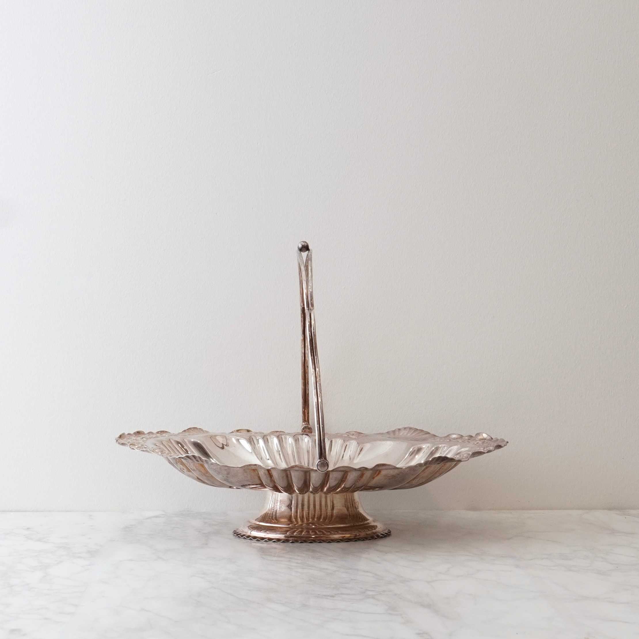 Grace Vintage Silver Basket w/Handle