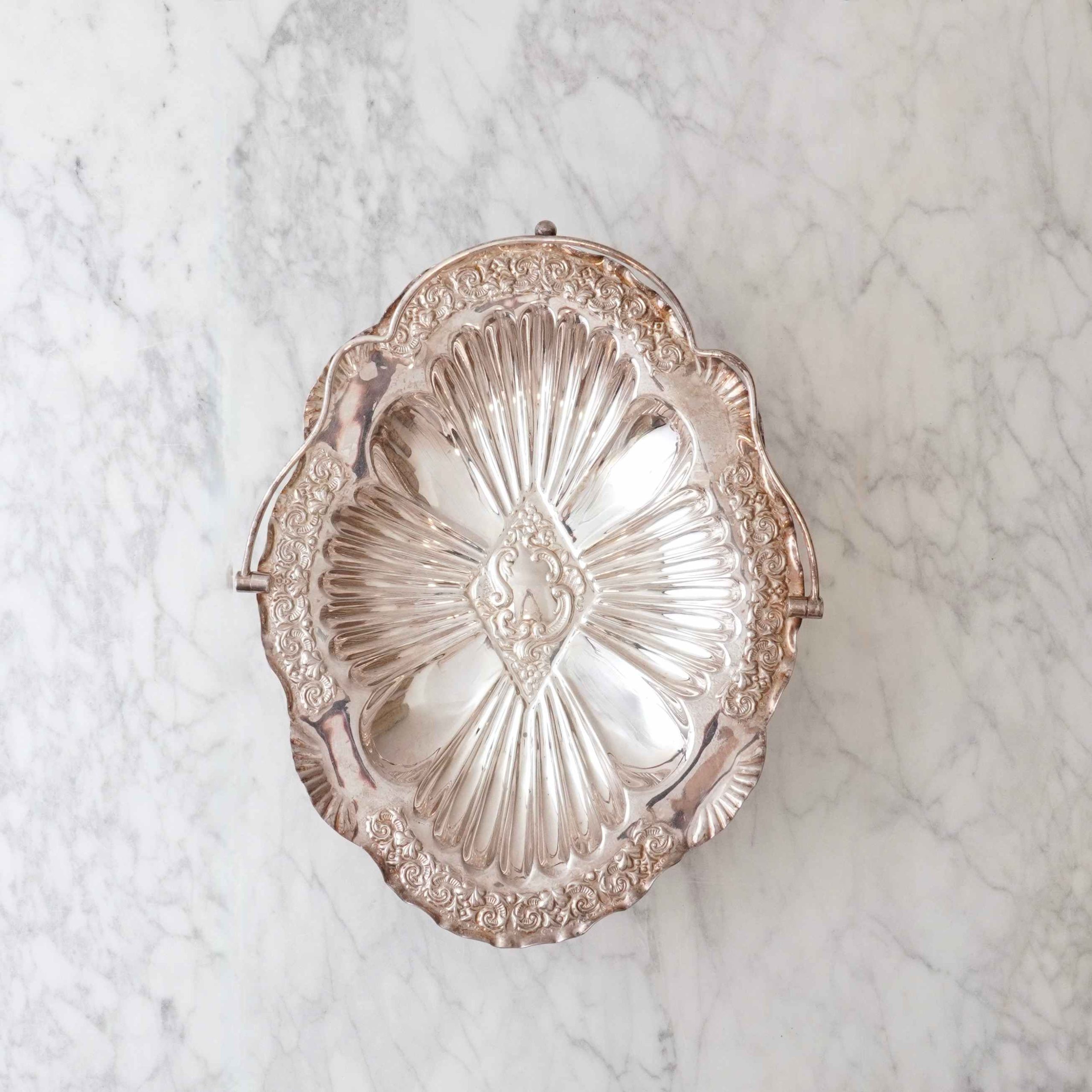 Grace Vintage Silver Basket w/Handle