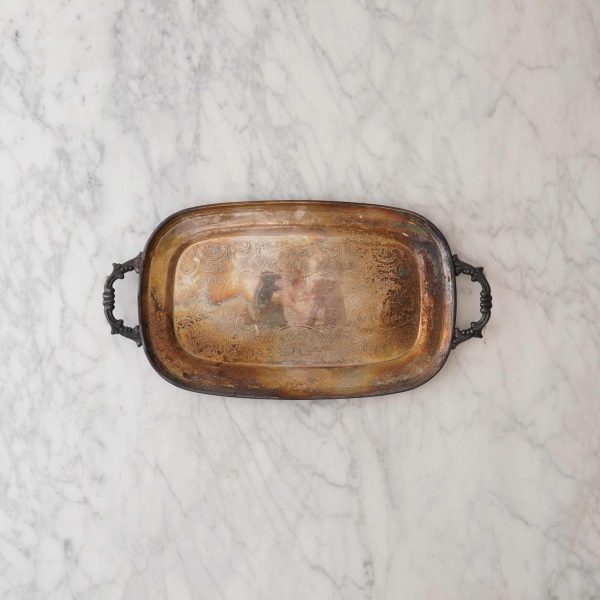 Hope Vintage Silver Tray w/Handles