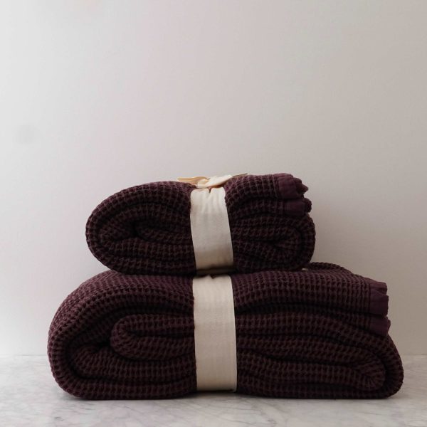 Plum Waffle Throw -