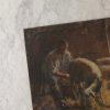 Man and His Sheep French Antique Artwork c.1900