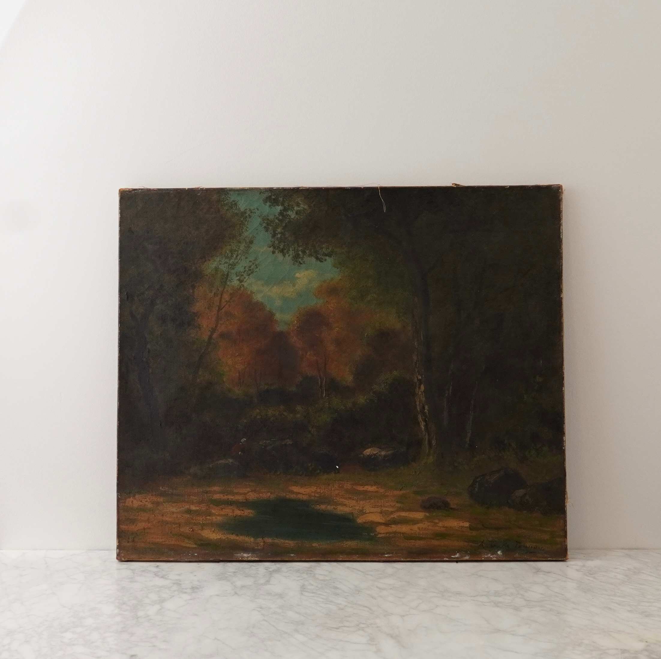 Within The Trees French Antique Artwork c.1900