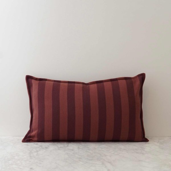 Cranberry Stripe Cushion w/ Inner