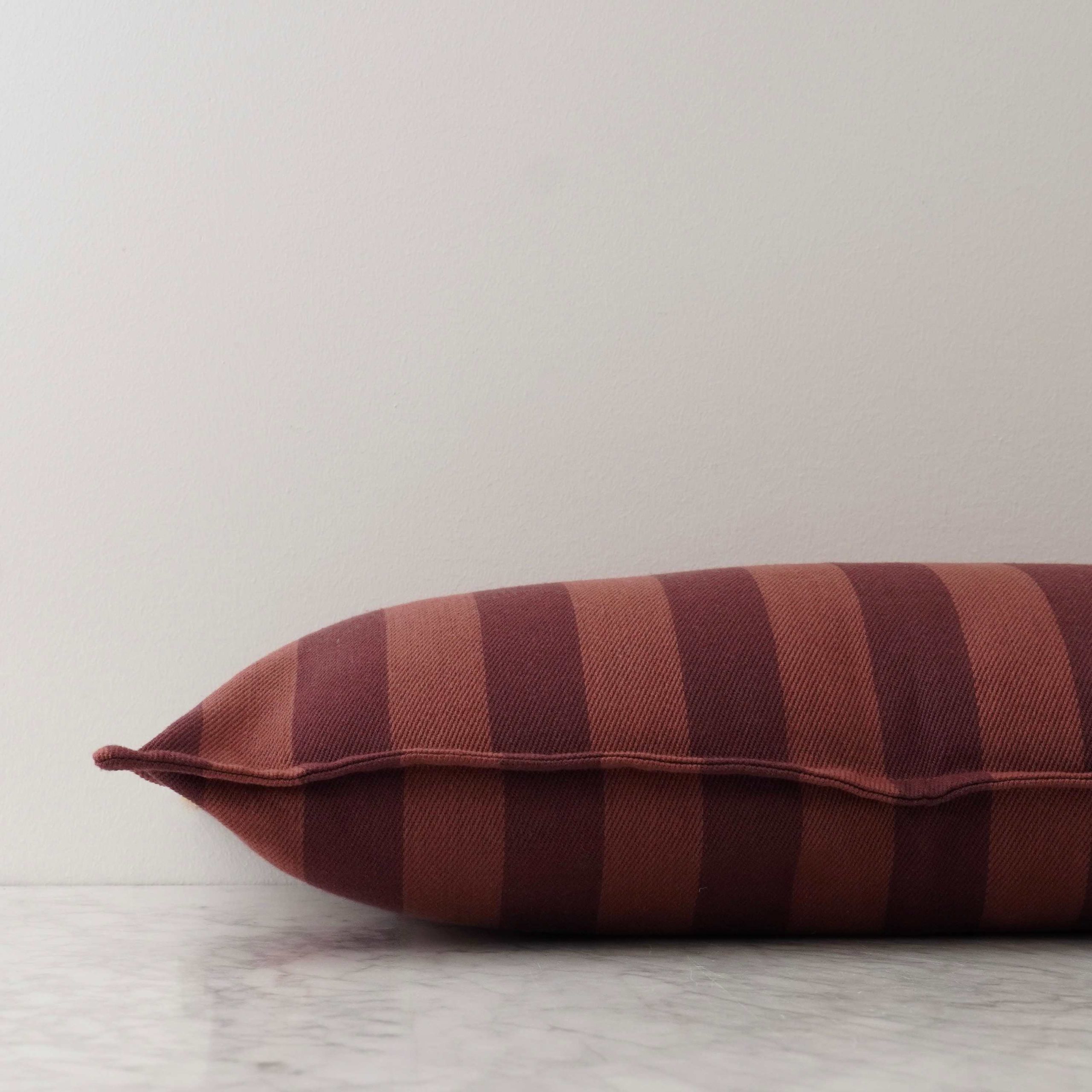Cranberry Stripe Cushion w/ Inner
