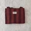 Cranberry Striped Cotton Weekend Bag