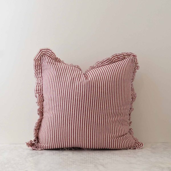 Darcy Striped Ruffle Cushion Cover