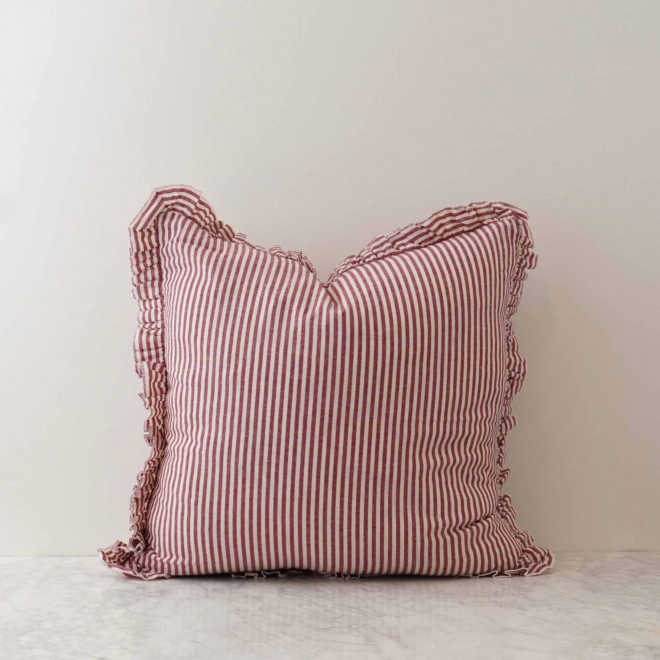 Darcy Striped Ruffle Cushion Cover