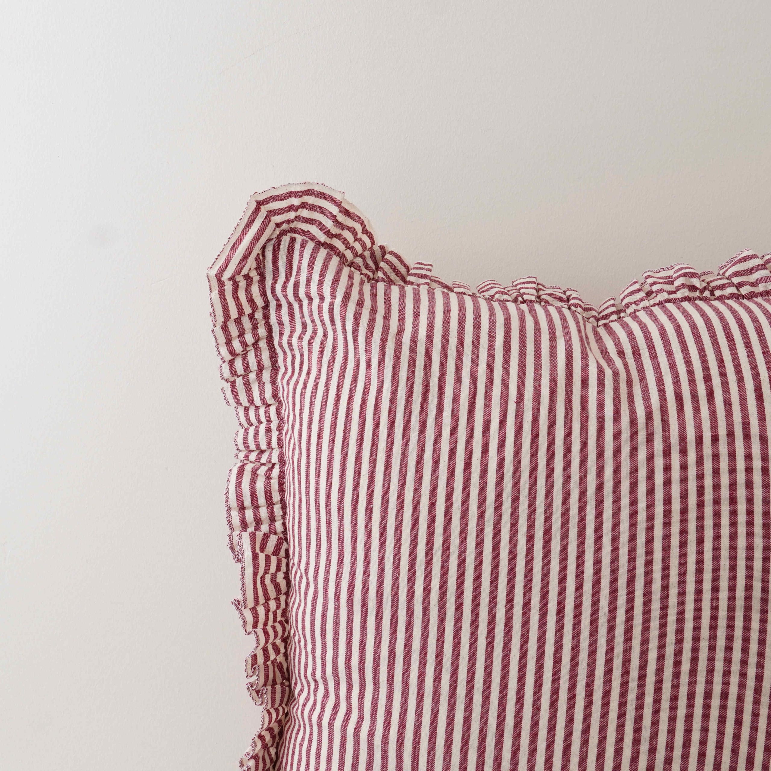 Darcy Striped Ruffle Cushion Cover