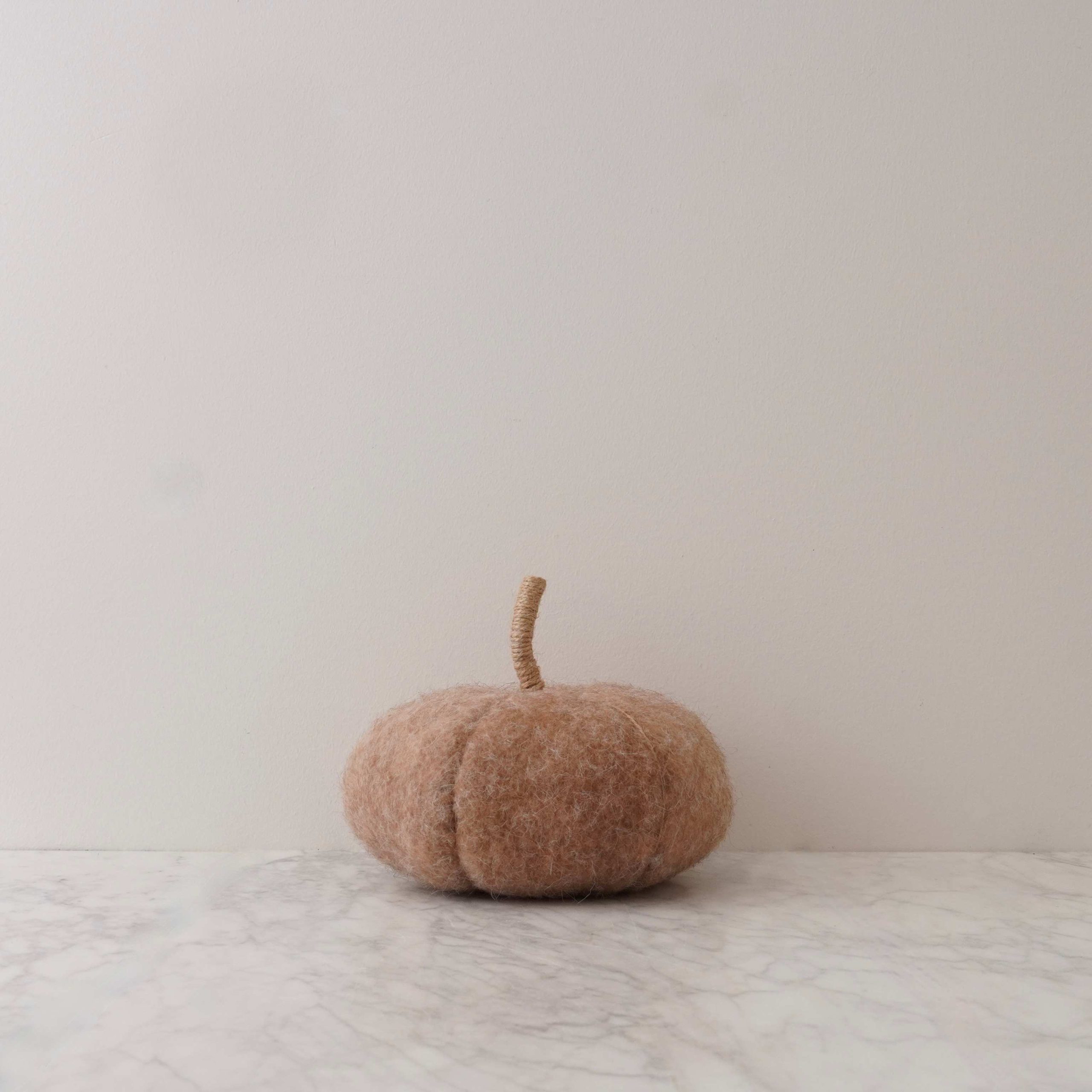 Felt Pumpkin w/ Jute Stem – Brown
