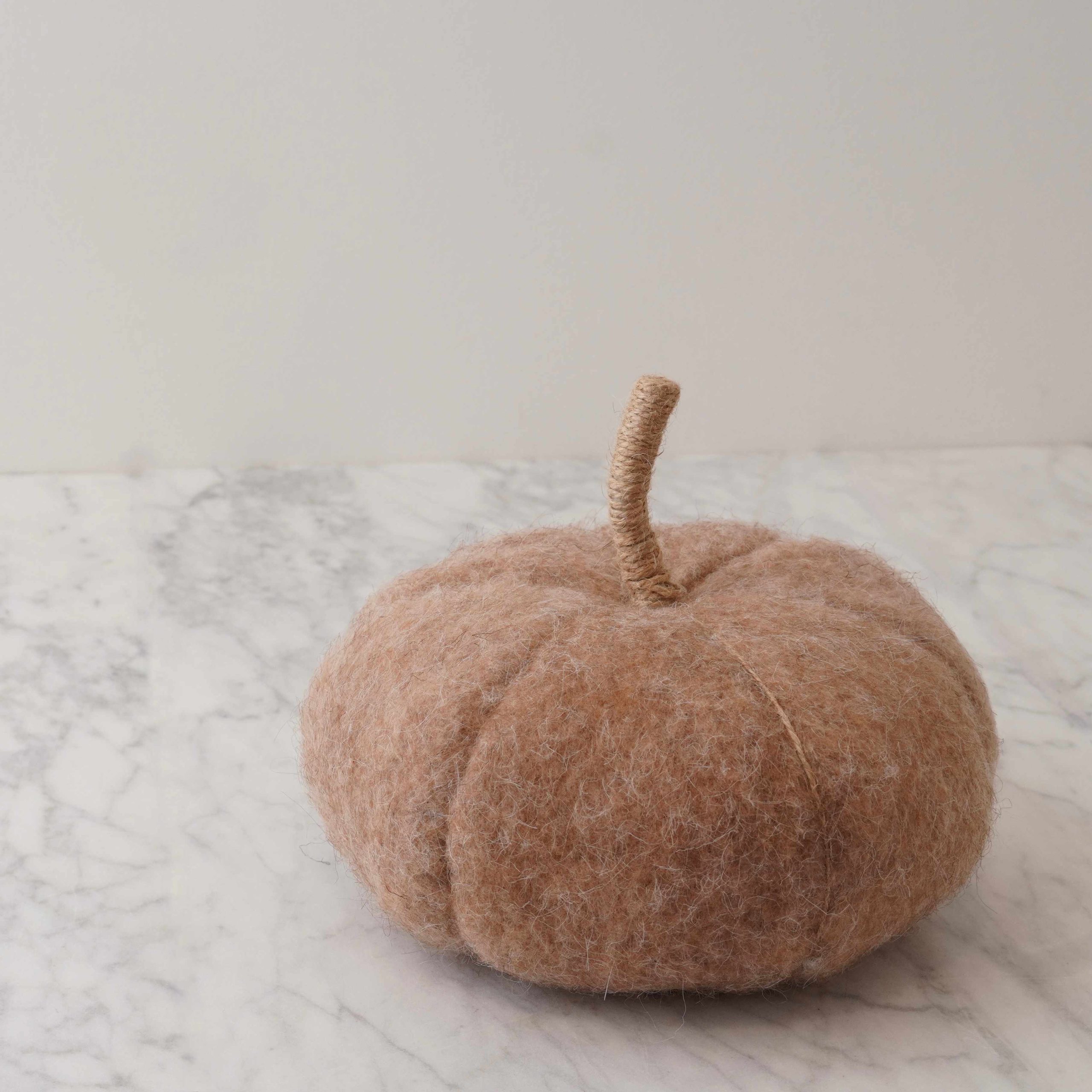Felt Pumpkin w/ Jute Stem – Brown