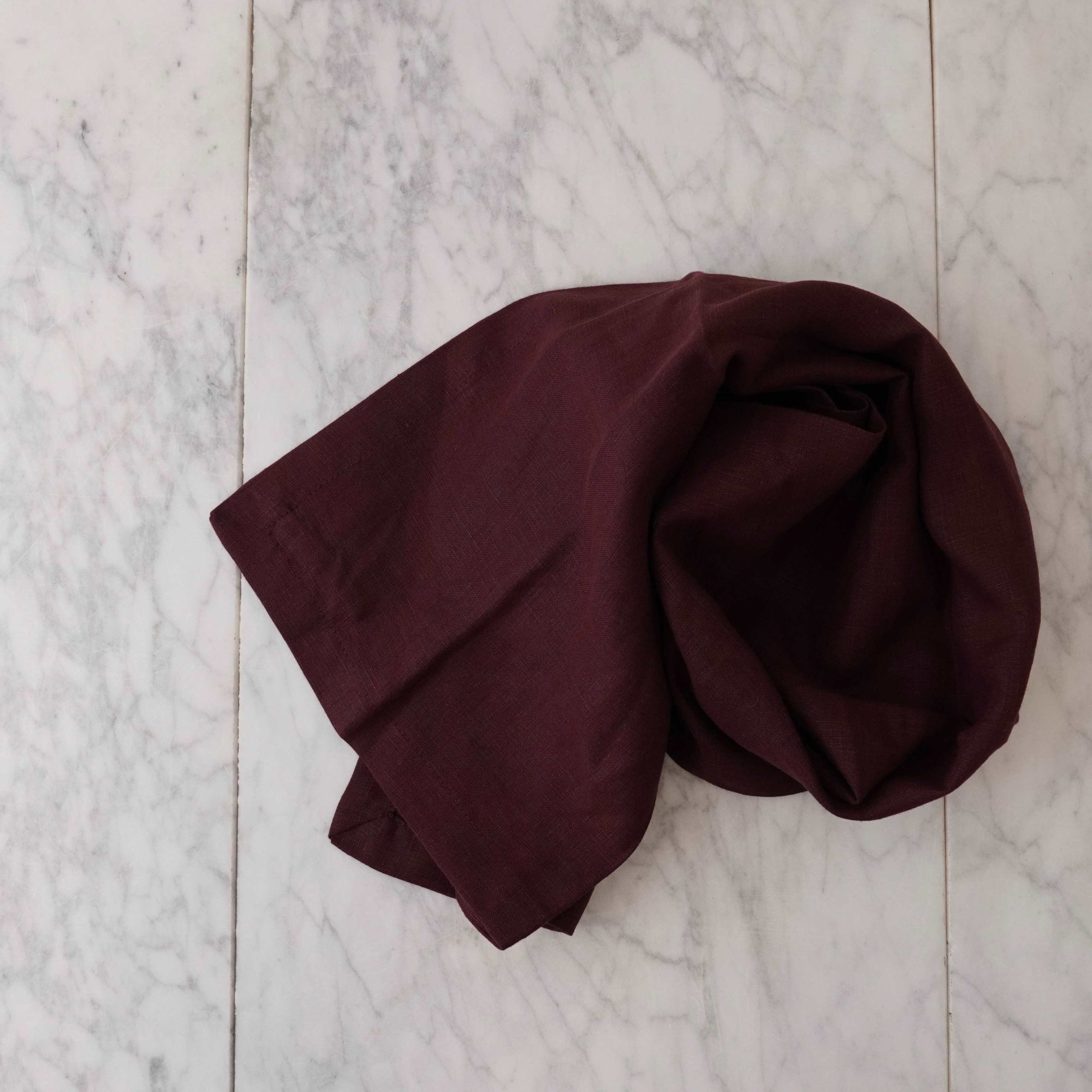 Frankie Merlot Linen Tea Towel