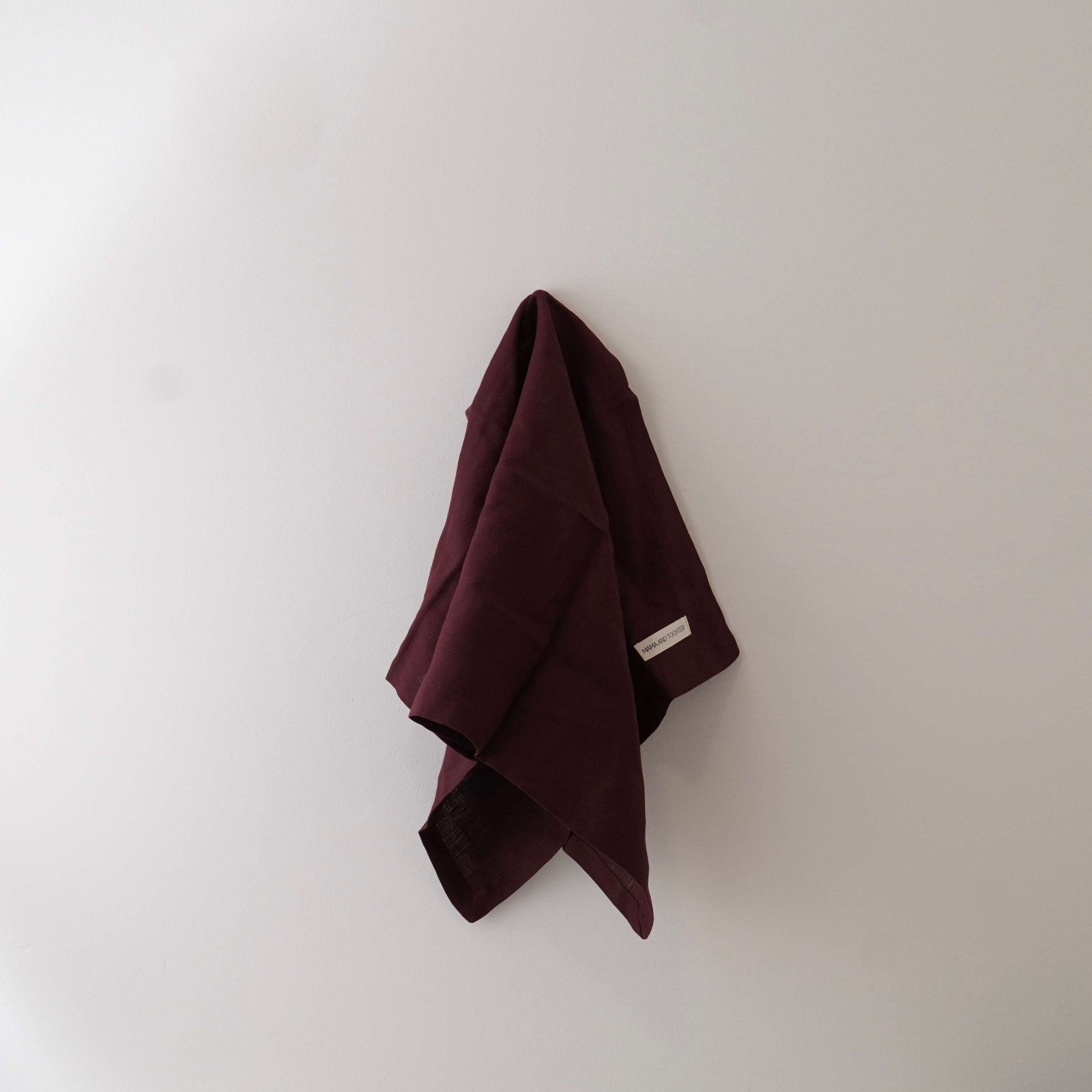 Frankie Merlot Linen Tea Towel