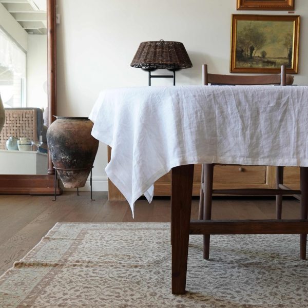 Rachel Pure Linen White Tablecloth -