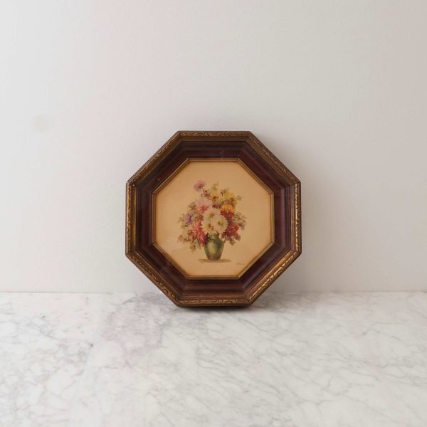 Ruby Vintage Floral Artwork