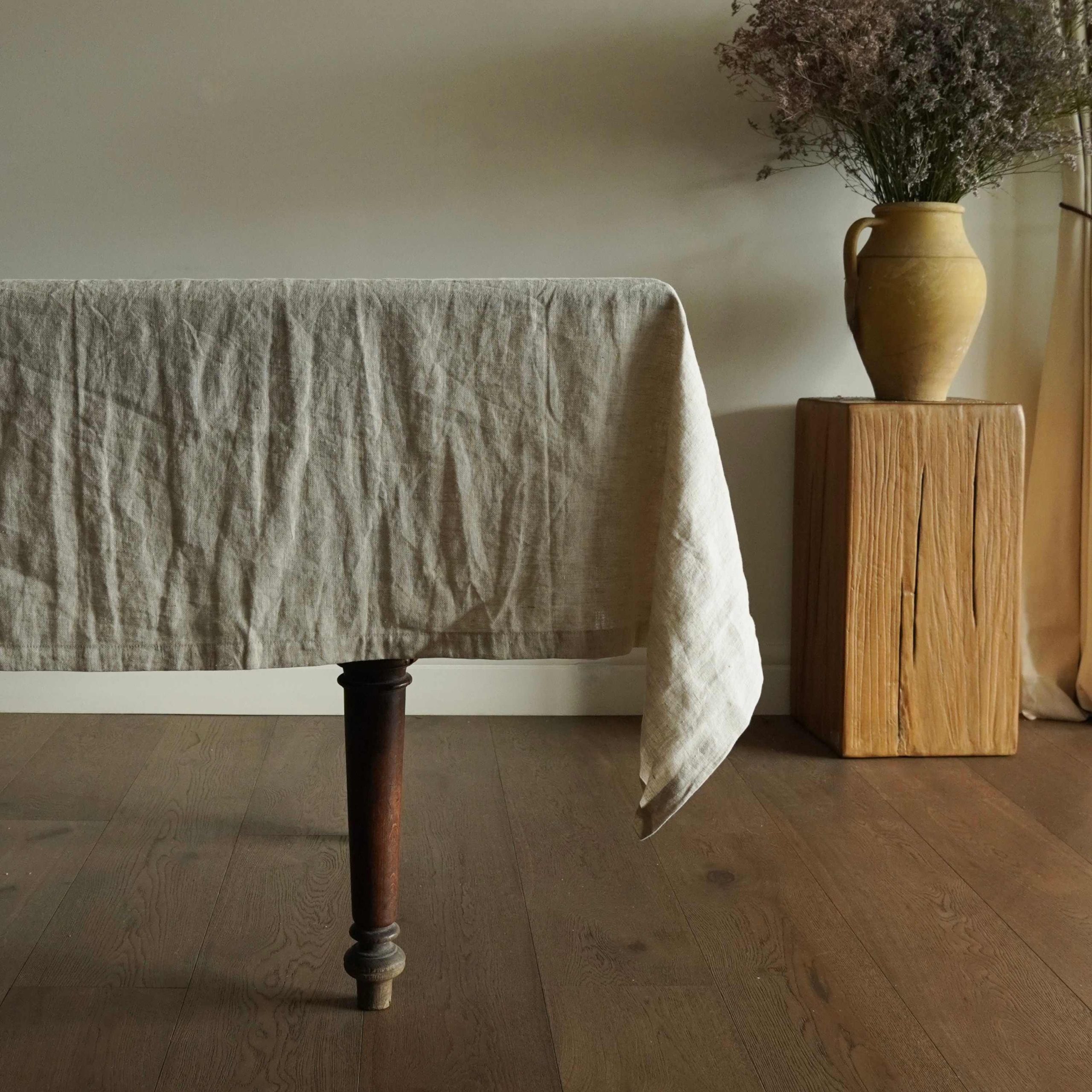 Tabitha Pure Linen Natural Tablecloth –